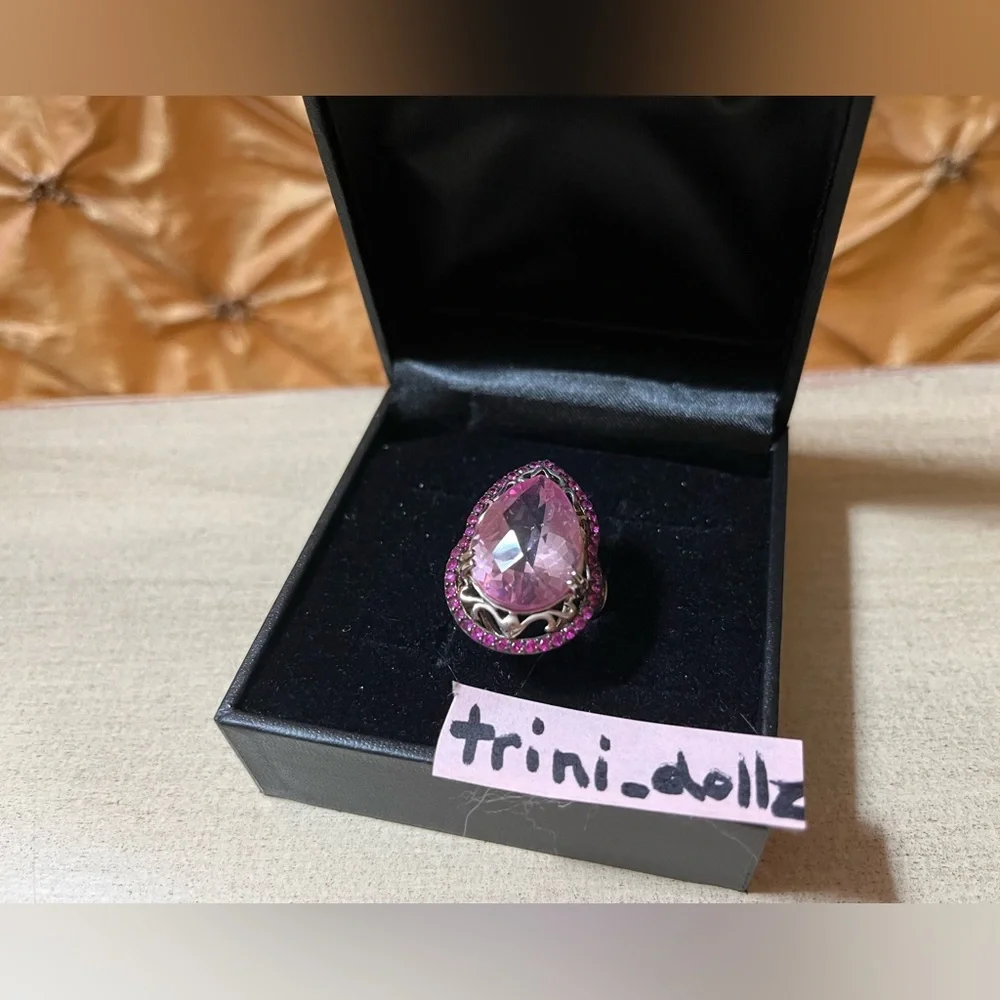 Affinity Gems Kunzite & Pink Sapphire Teardrop Ring, Sterling Silver NWT - Picture 8 of 9